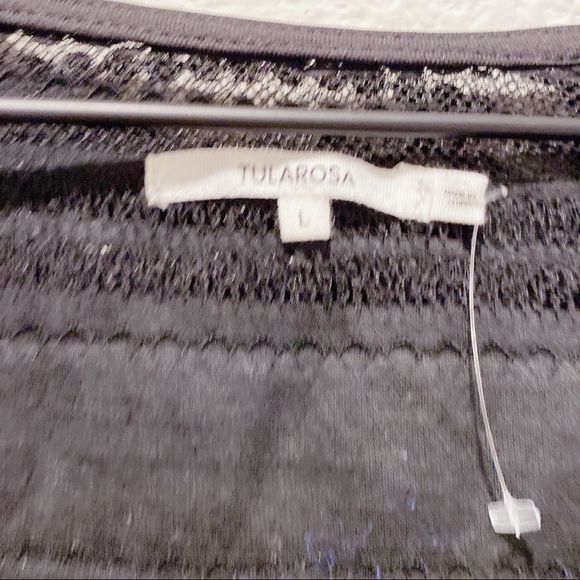 Tularosa Flora Lace Ruffled Bodysuit Black Size Large - Picture 8 of 12